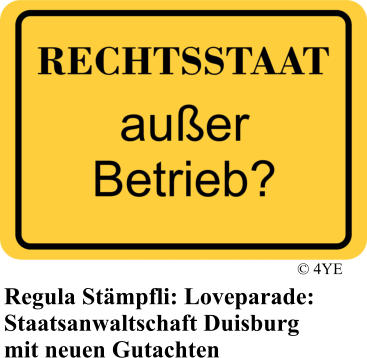 Regula St�mpfli: Loveparade: Staatsanwaltschaft Duisburg mit neuen Gutachten  � 4YE
